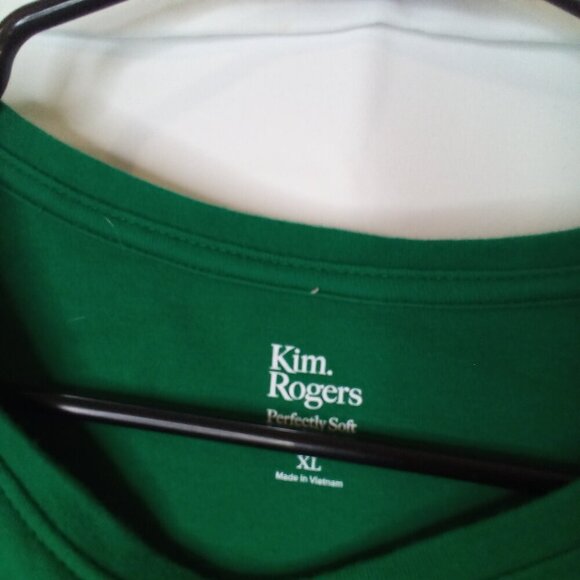 Kim Rogers Shirt Women XL Long Sleeve Merry Christmas Tree Green - Picture 11 of 14